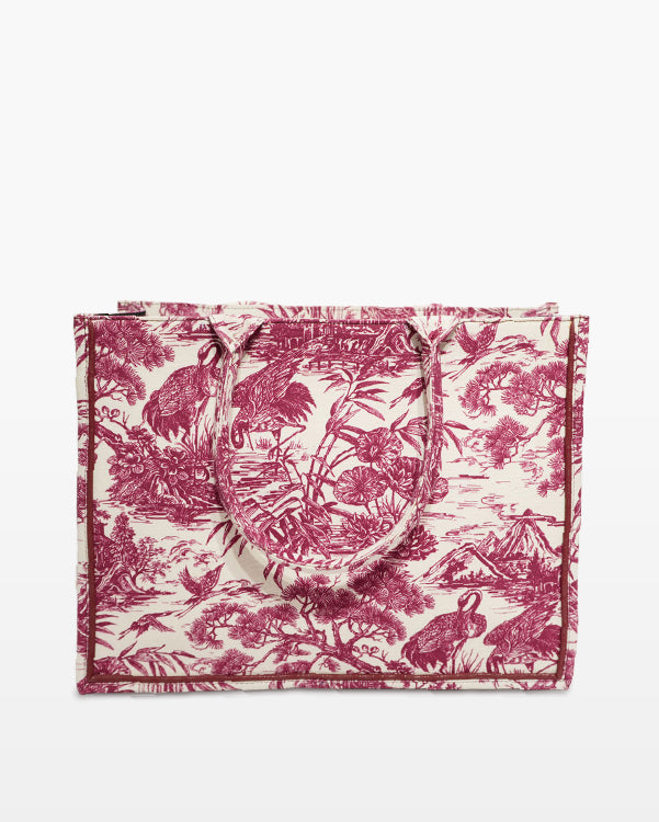 Tropical Canvas Tote – Rose Pink