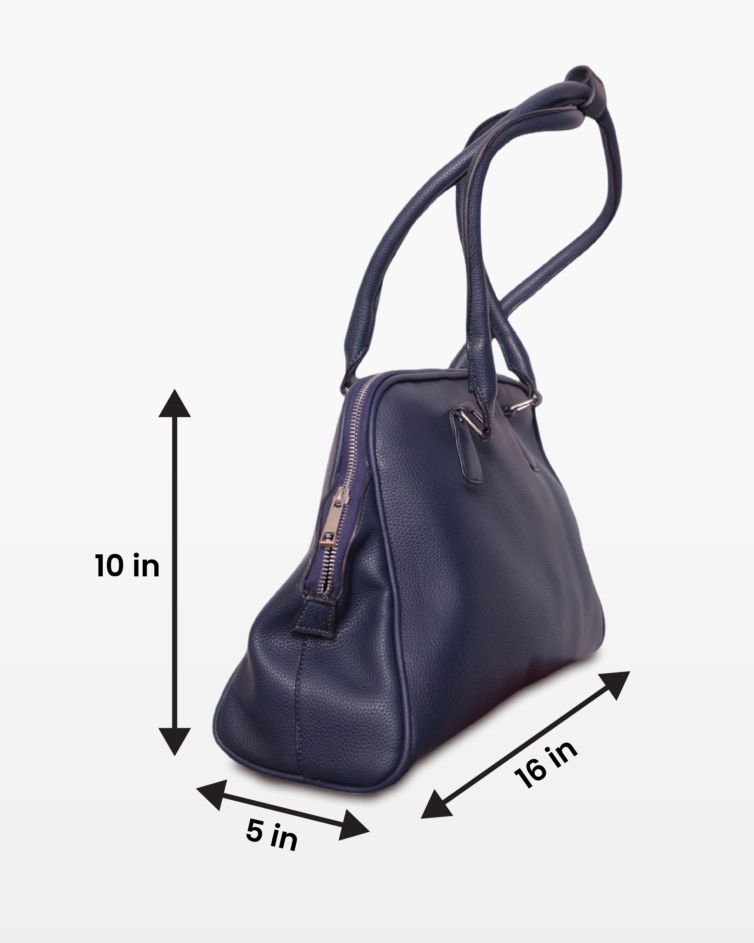 Blue Vegan Leather Handbag