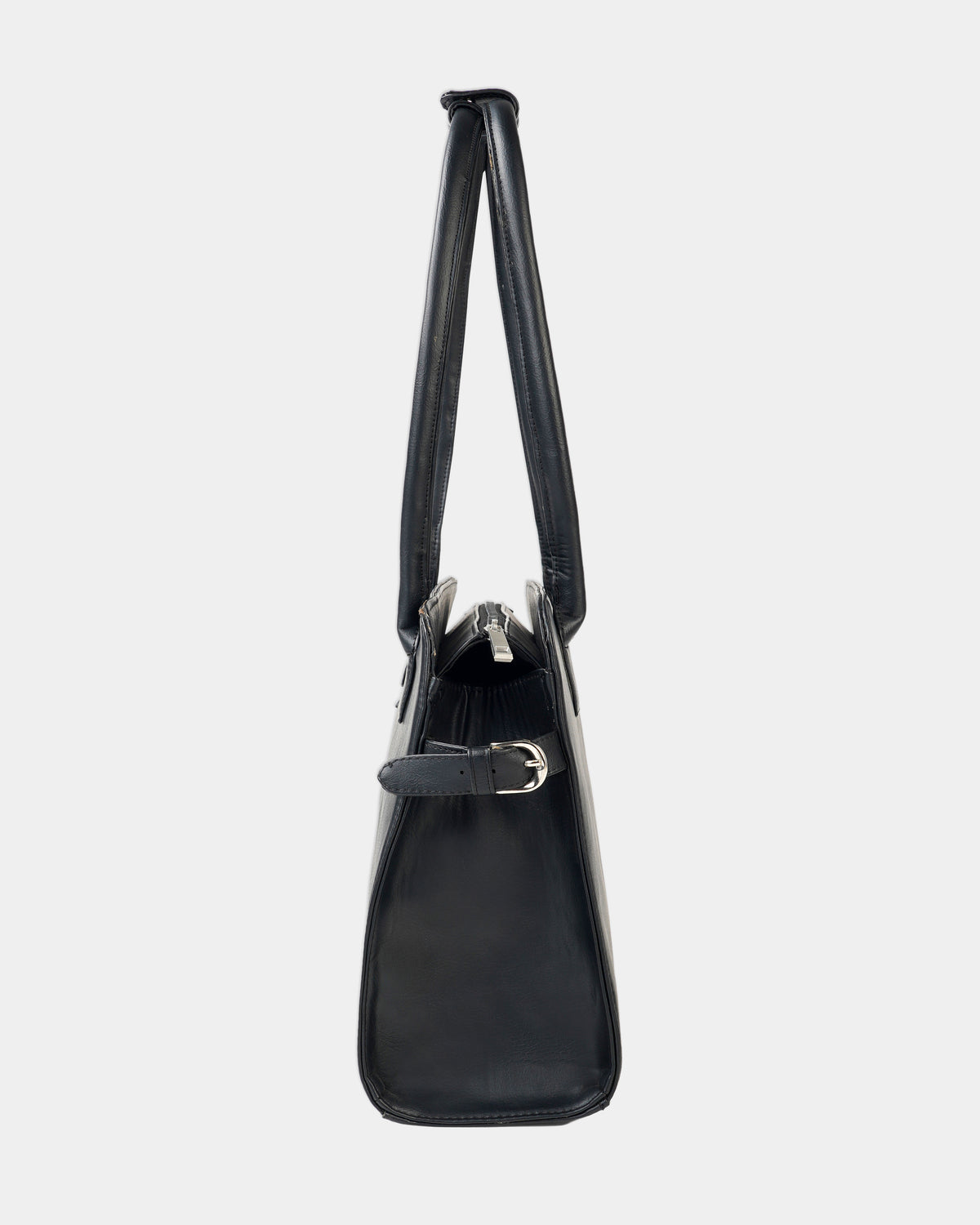 Classic Vegan Leather Handbag - Black