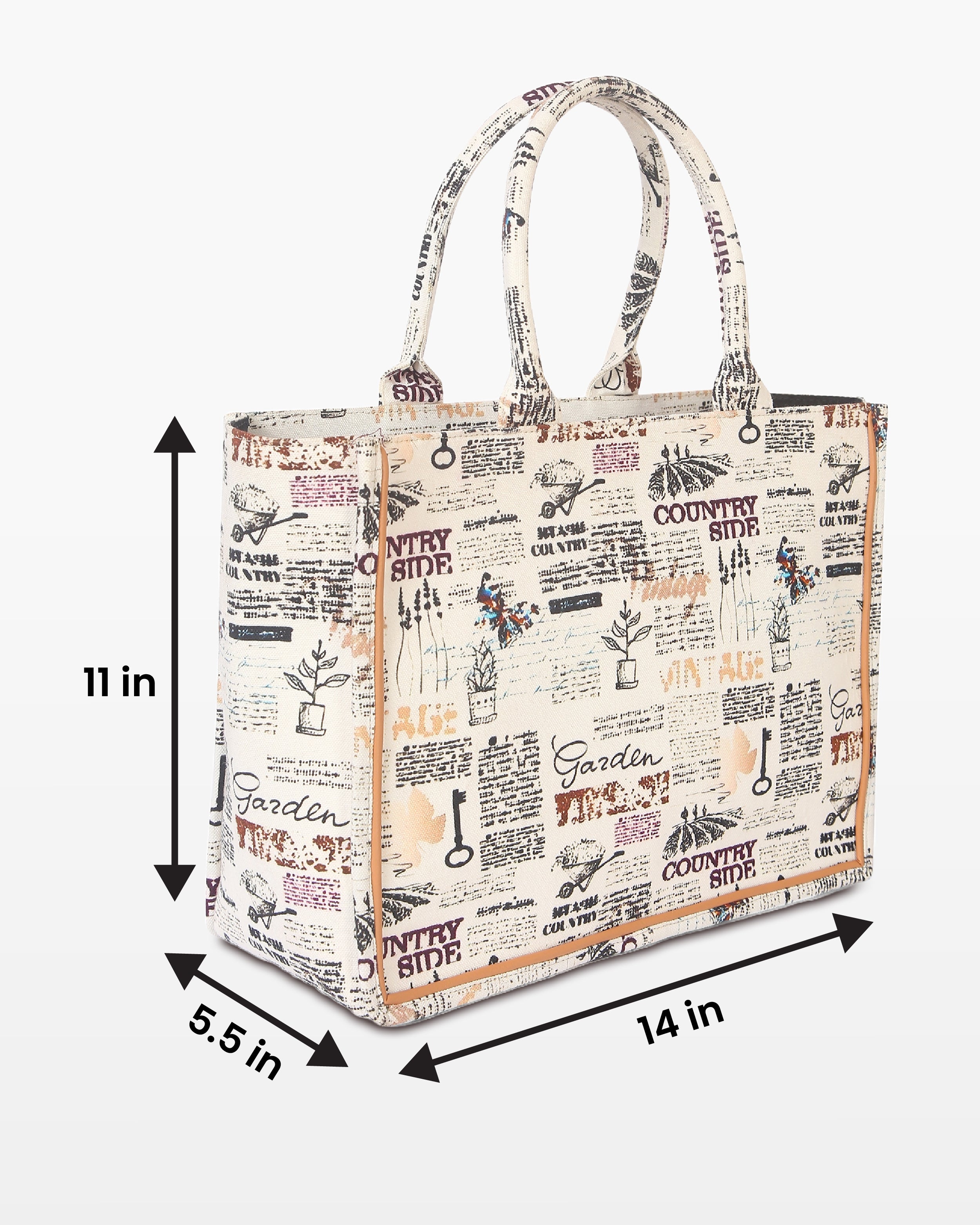 Garden Print Canvas Tote