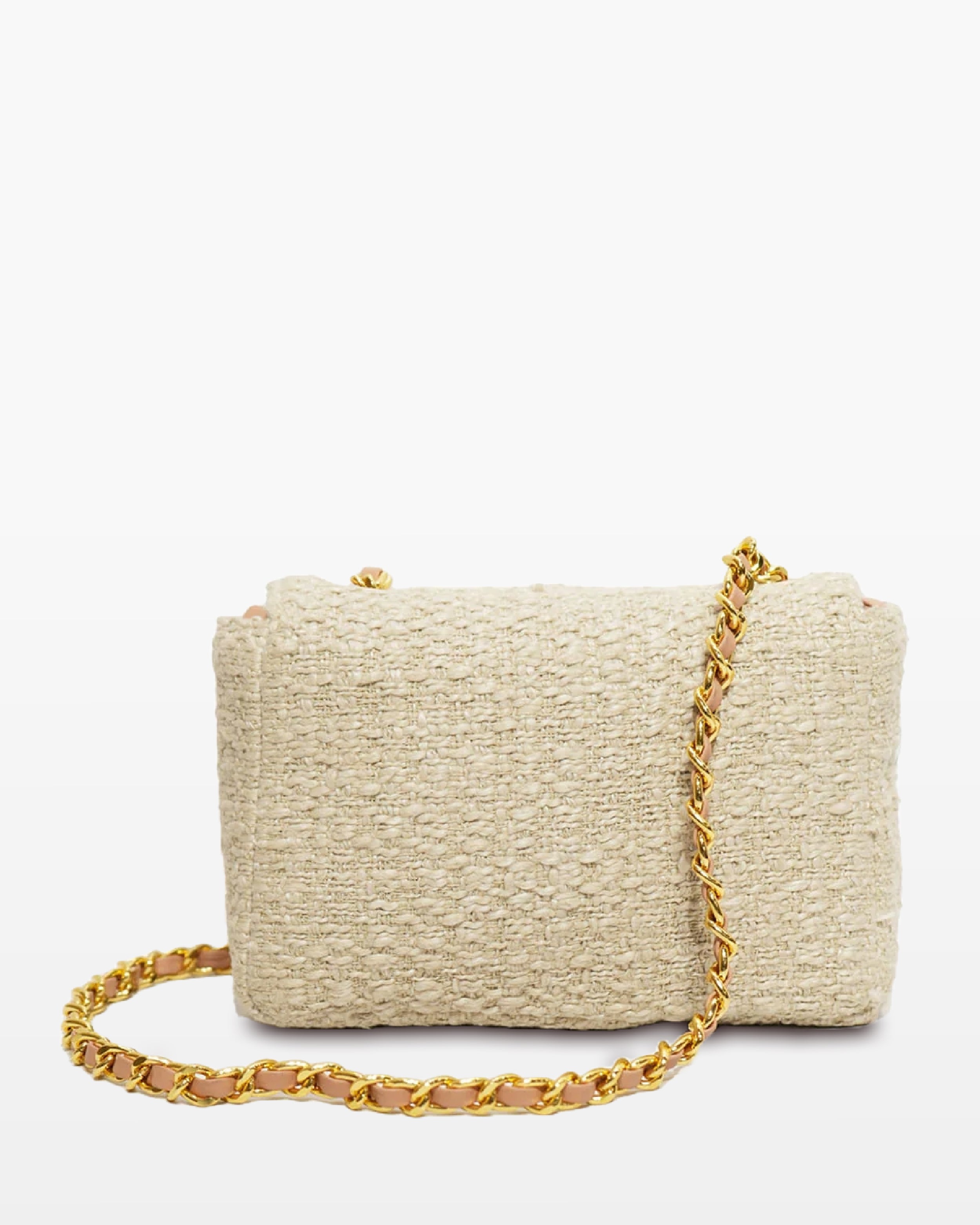 Golden Beige Woven Crossbody