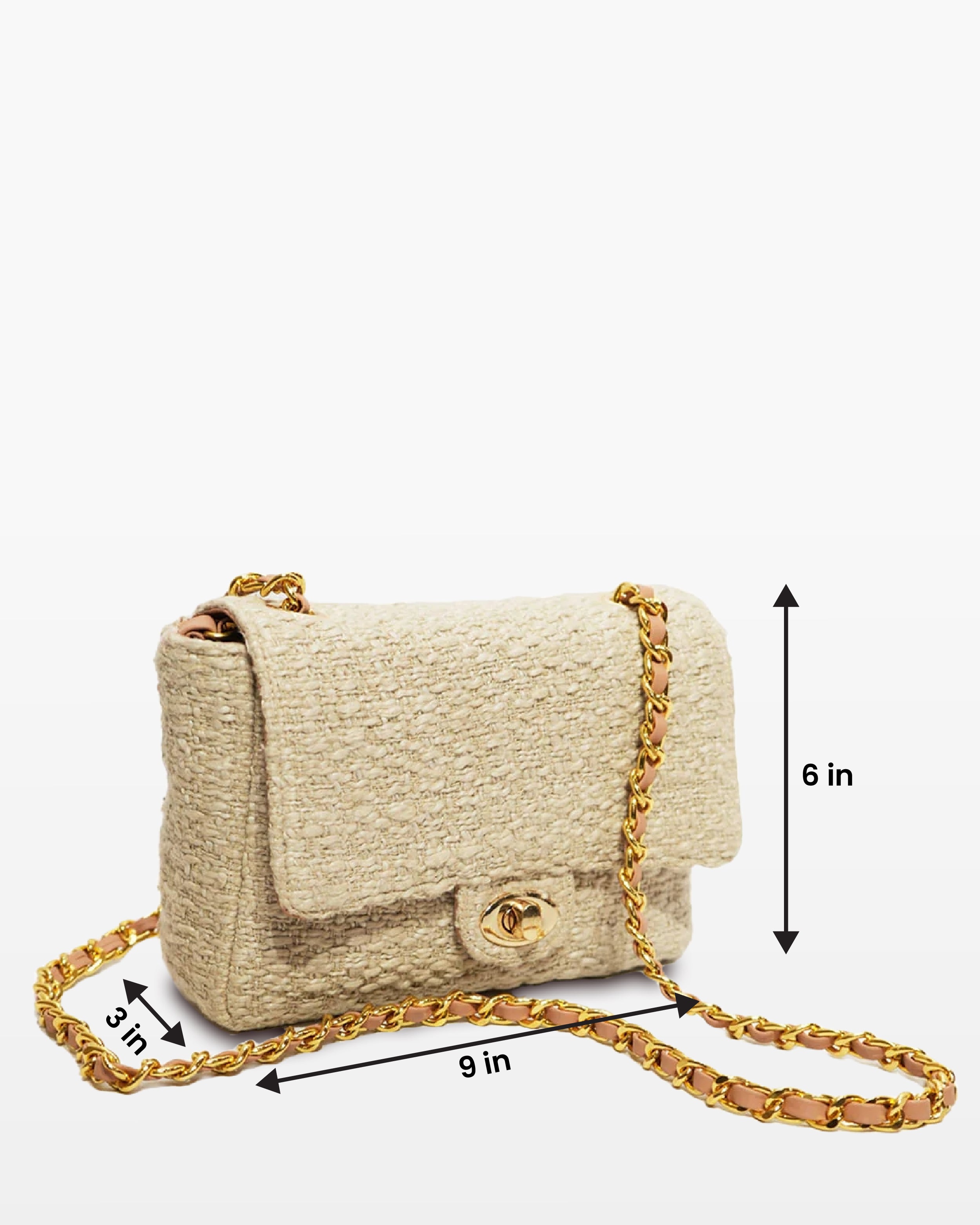 Golden Beige Woven Crossbody