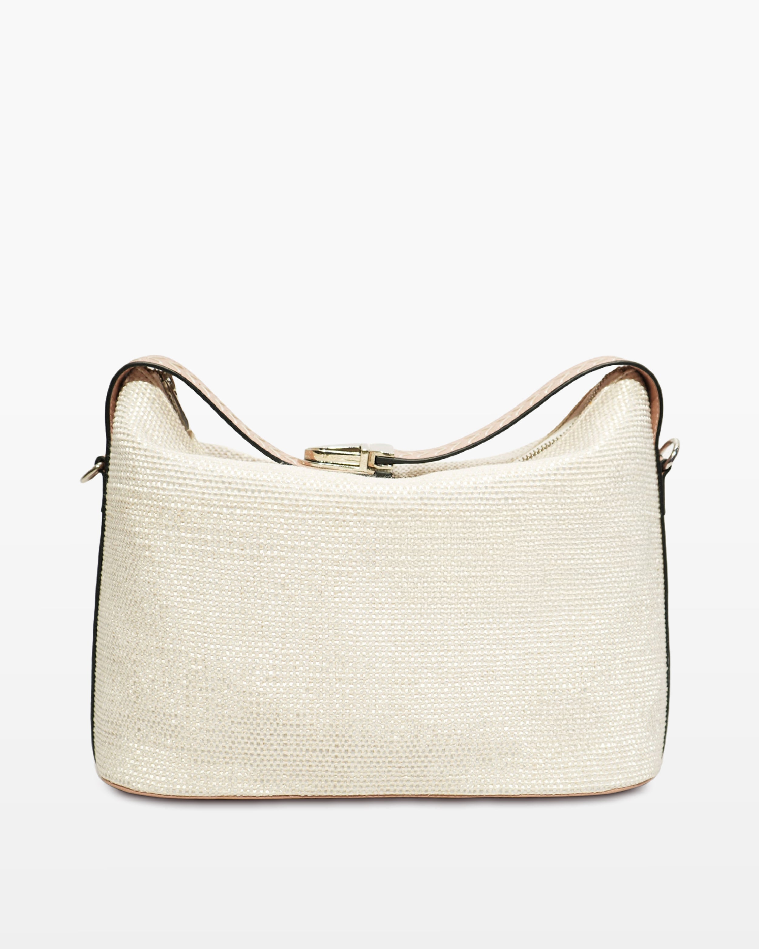Pearl White Shimmer Hobo Bag