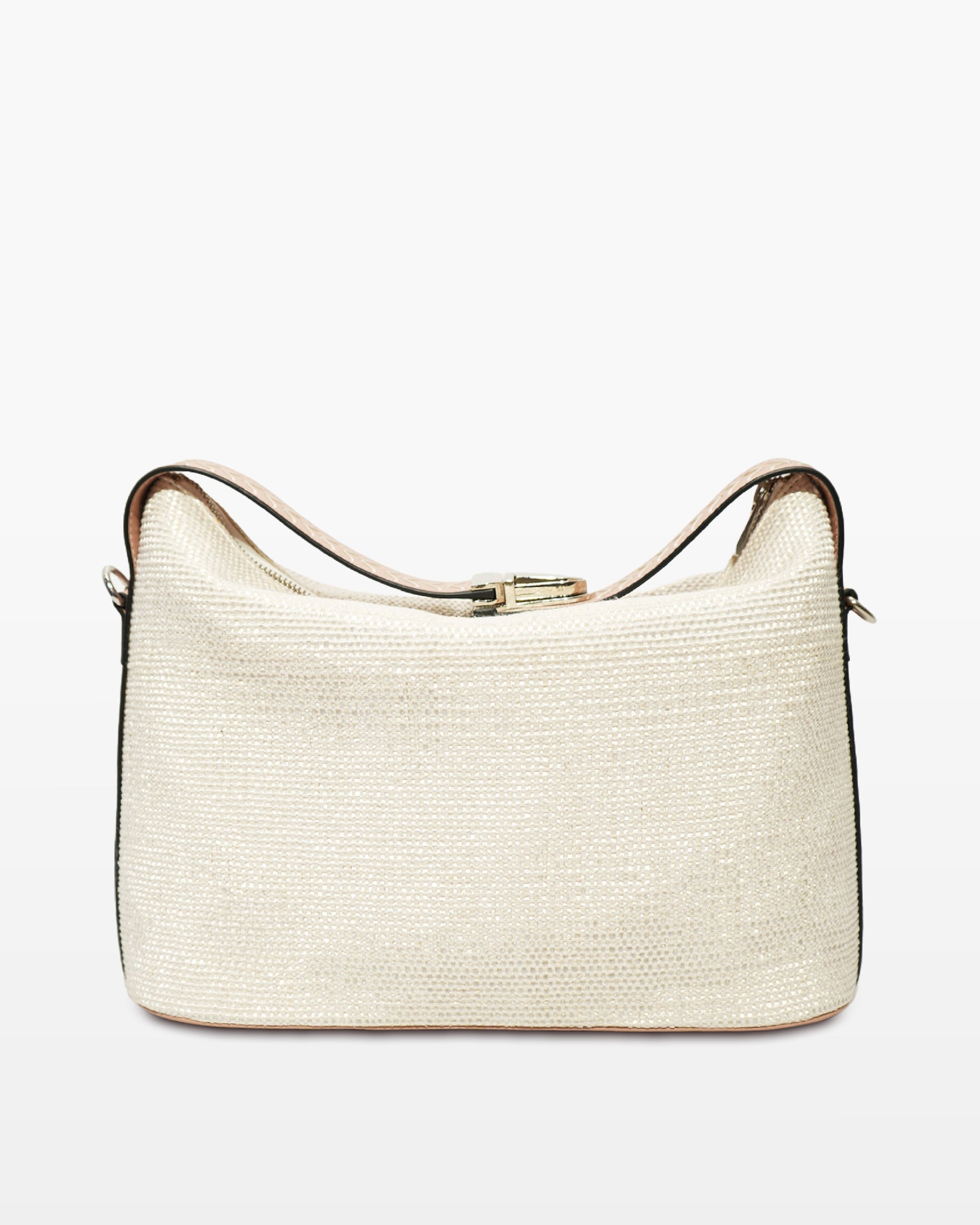 Pearl White Shimmer Hobo Bag