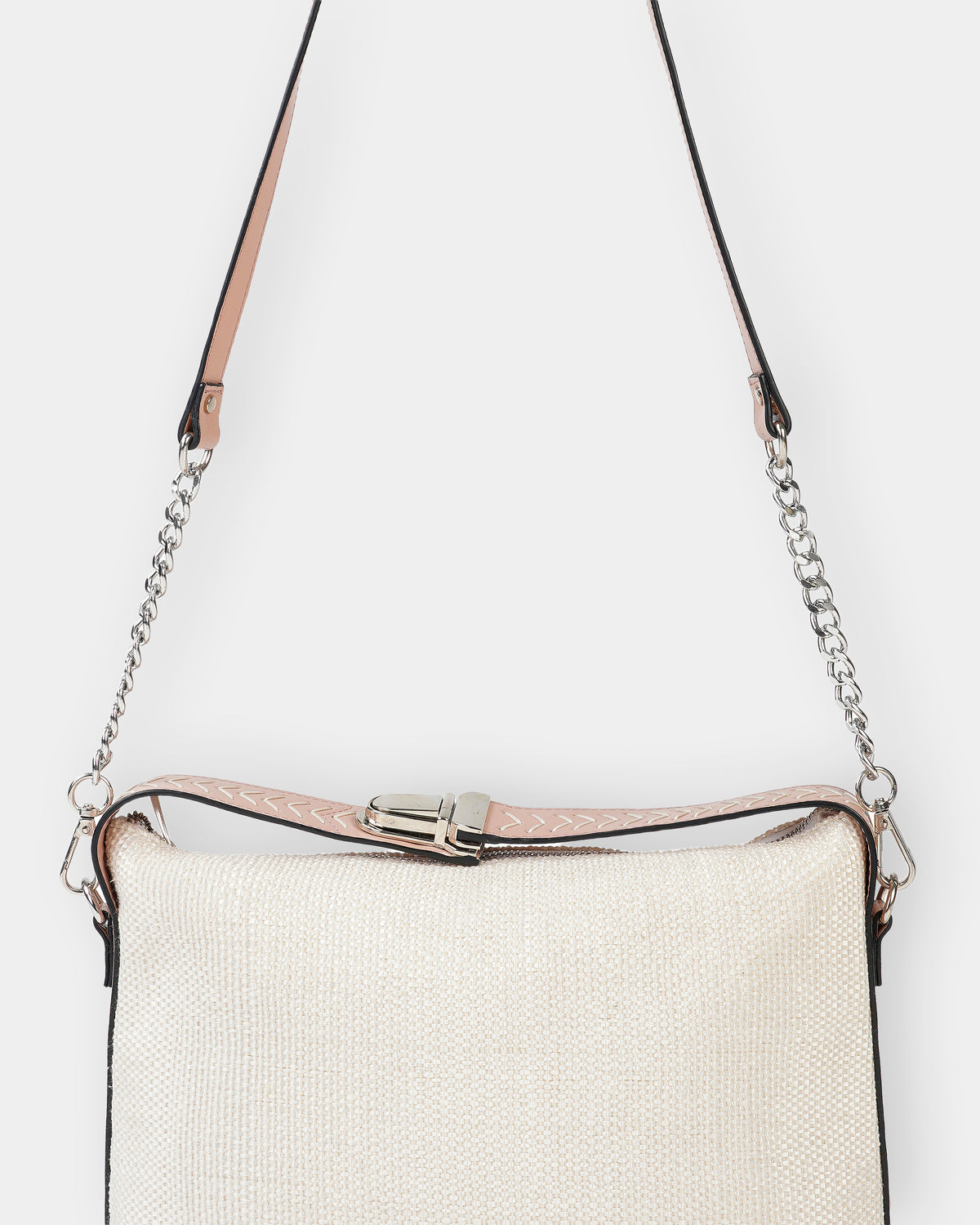 Pearl White Shimmer Hobo Bag