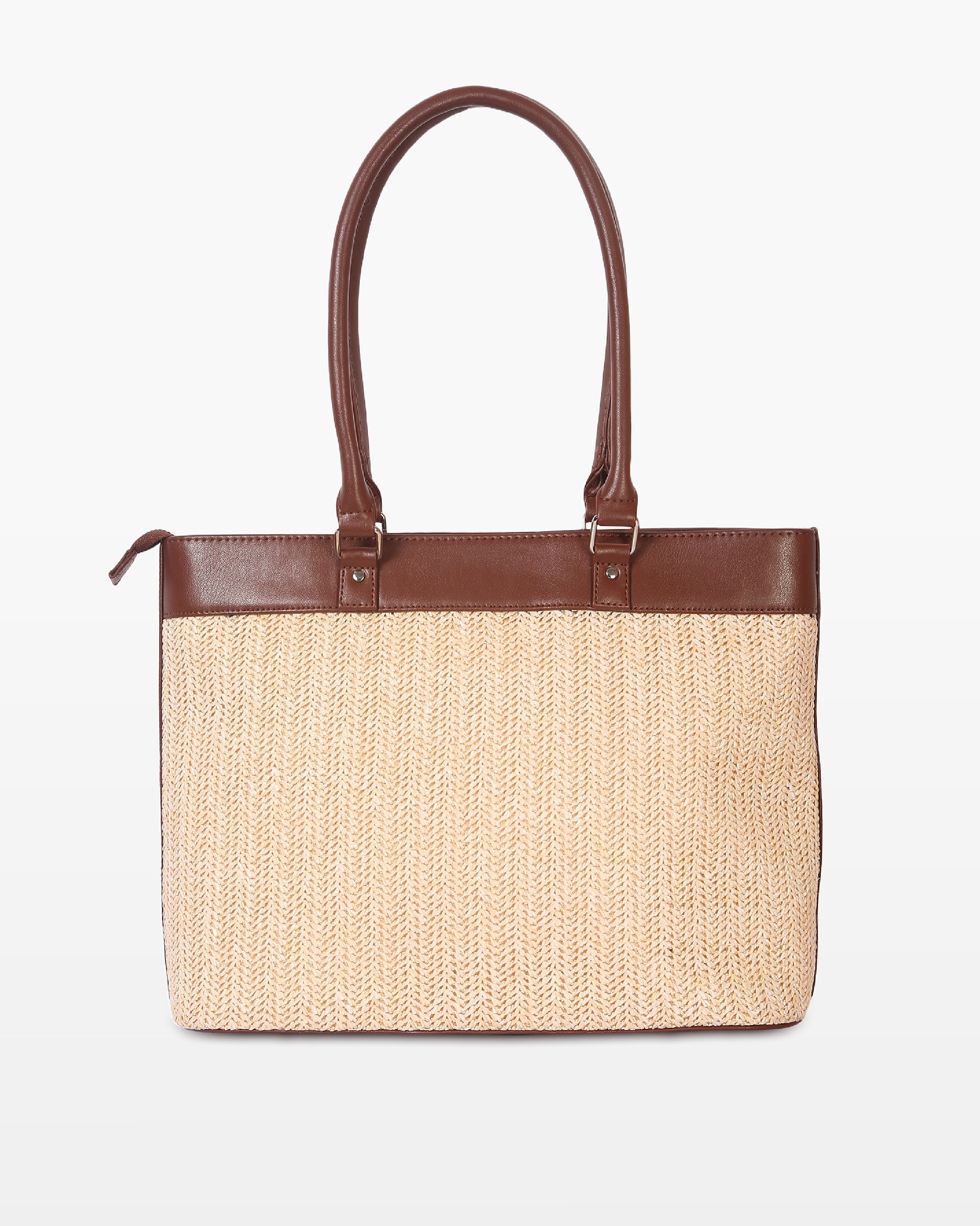 Structured Raffia Tote – Tan Edition