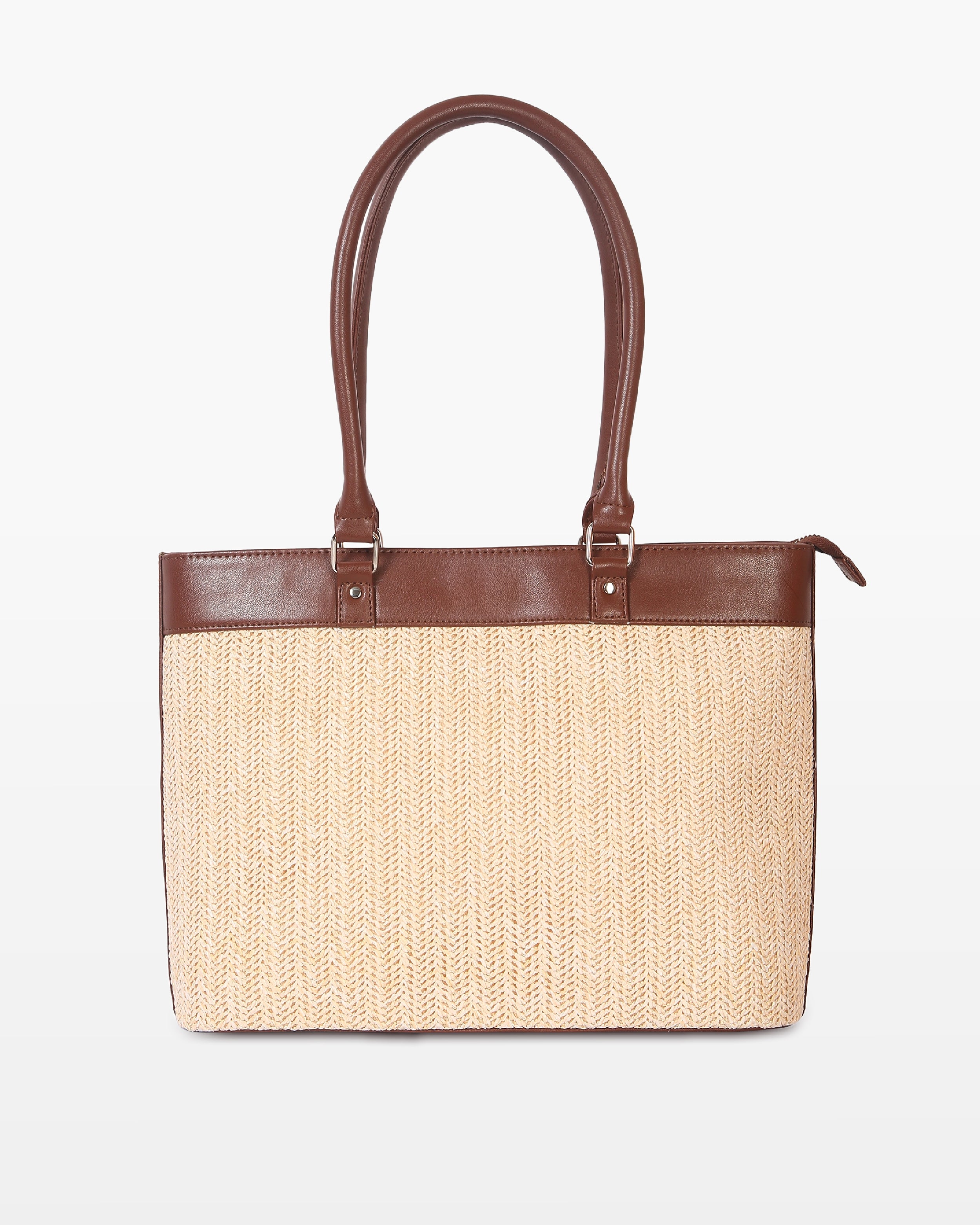 Structured Raffia Tote – Tan Edition