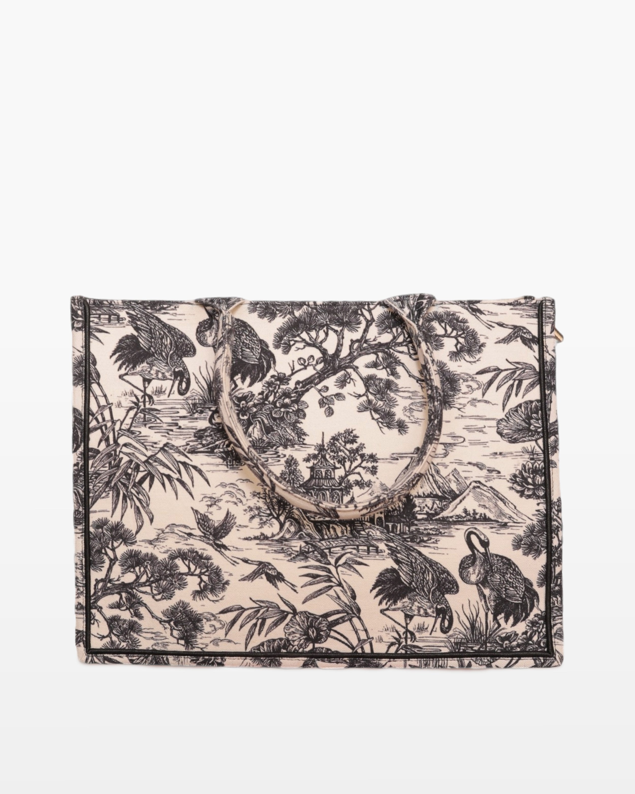 Coral Bloom Canvas Tote