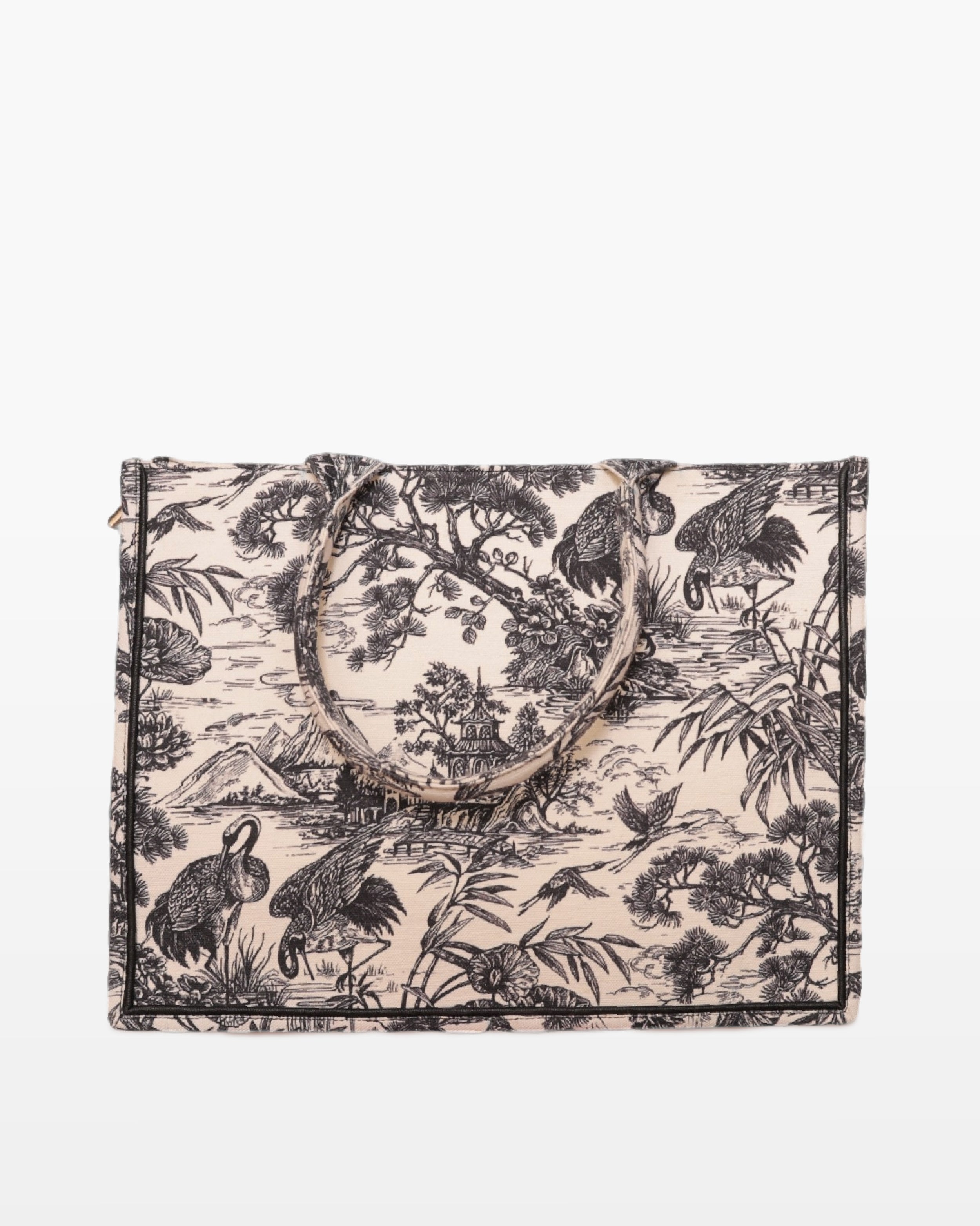 Coral Bloom Canvas Tote