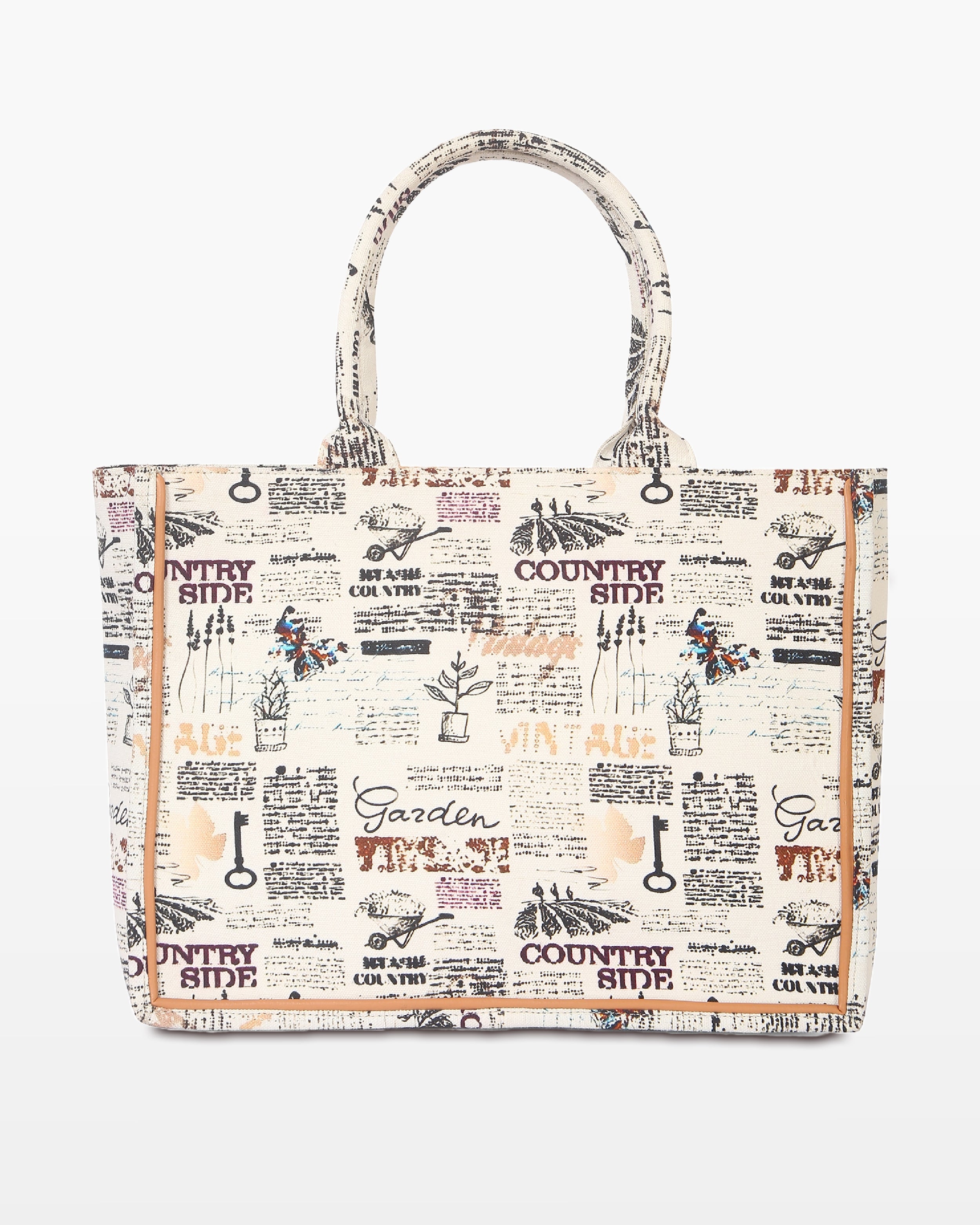Garden Print Canvas Tote
