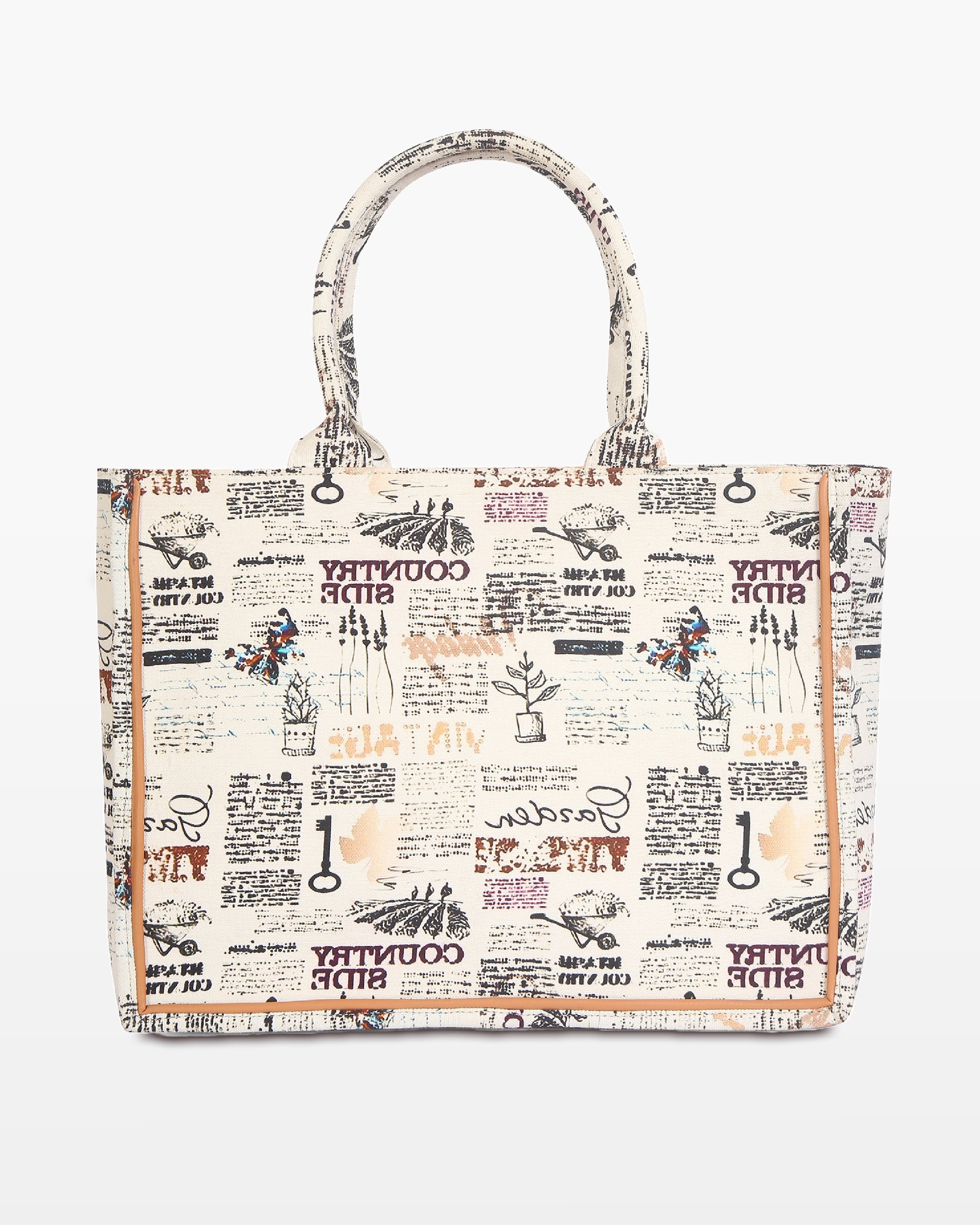 Garden Print Canvas Tote