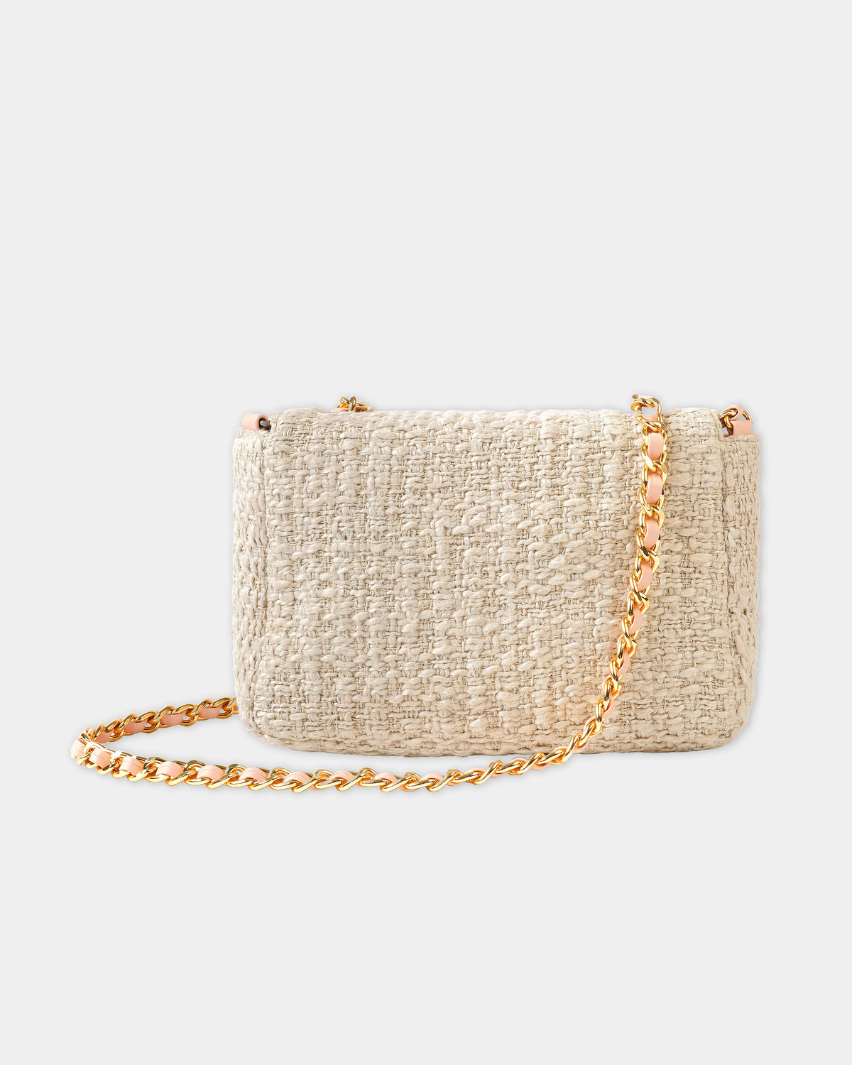 Golden Beige Woven Crossbody
