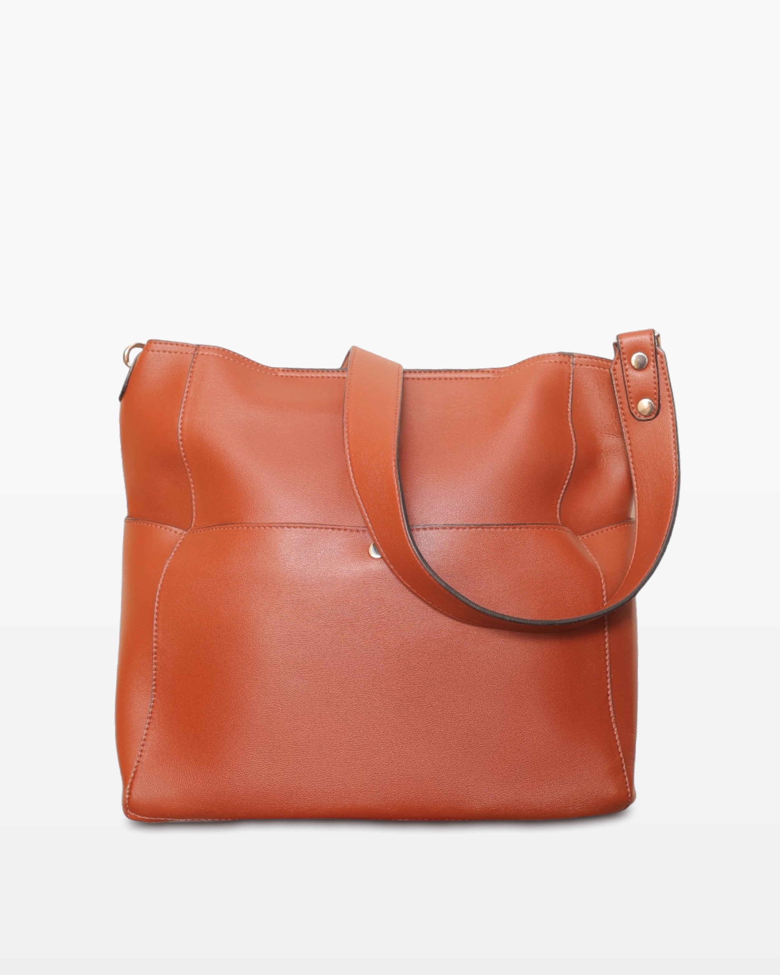 Rust Vegan Leather Shoulder Bag