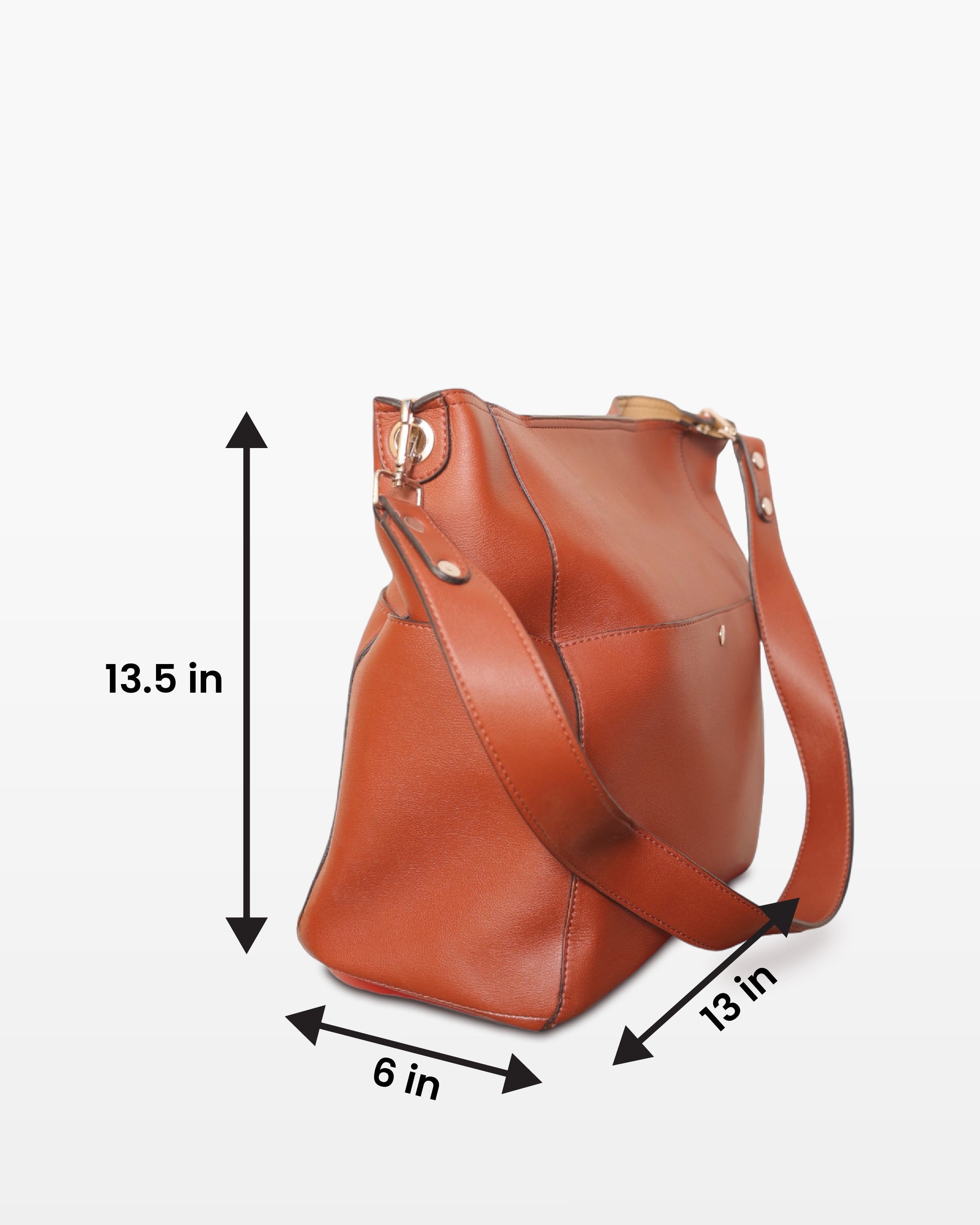 Rust Vegan Leather Shoulder Bag